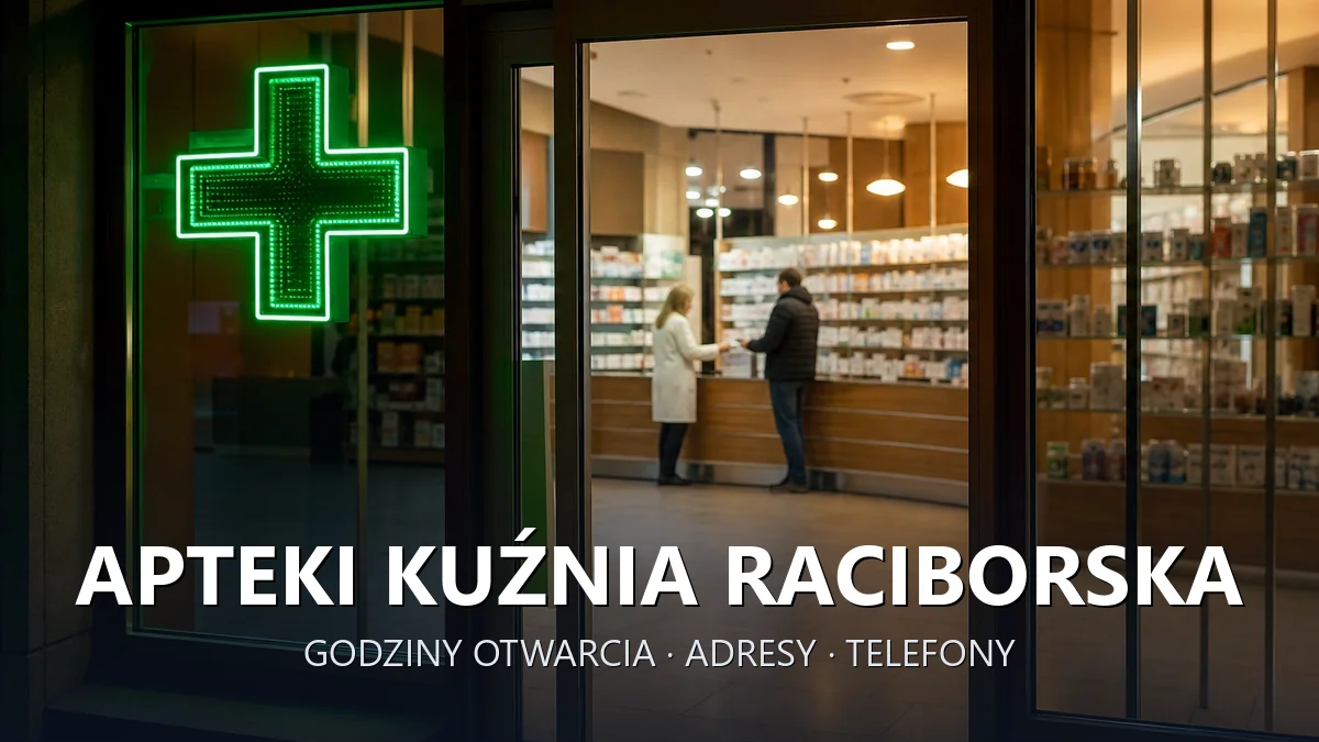 Apteki Kuźnia Raciborska, powiat raciborski - adresy, telefony, godziny otwarcia
