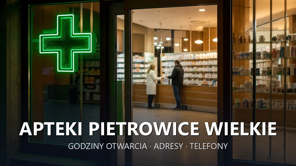 Apteki Pietrowice Wielkie, powiat raciborski - adresy, telefony, godziny otwarcia
