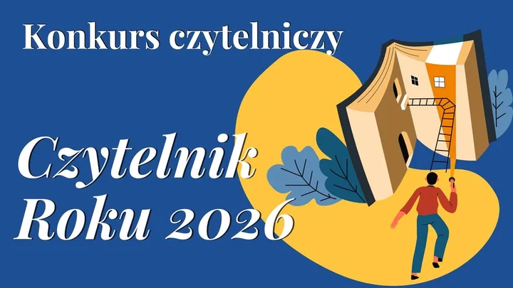 Grafika promocyjna wydarzenia CZYTELNIK ROKU 2026 — Paszport Czytelnika i nagrody w Raciborzu