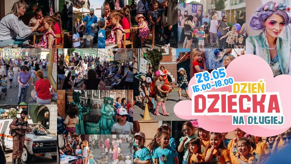 Grafika promocyjna wydarzenia Dzień dziecka na Długiej 2026 w Raciborzu – rodzinne święto pełne atrakcji