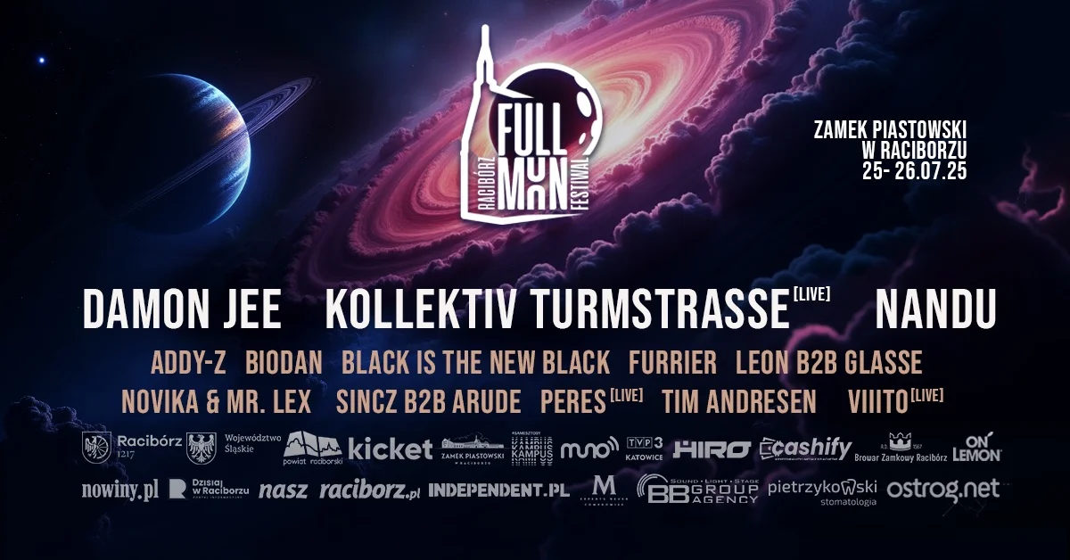 Grafika promocyjna wydarzenia Elektroniczny festiwal muzyczny w Zamku Piastowskim w Raciborzu