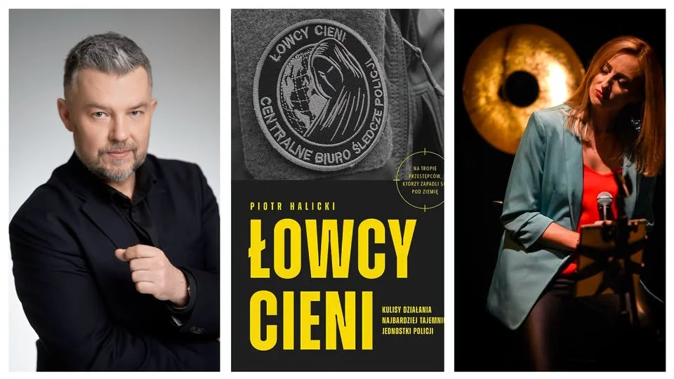 Grafika promocyjna wydarzenia Łowcy cieni: Spotkanie z Piotrem Halickim i koncert The Best of James Bond w Zamku Piastowskim