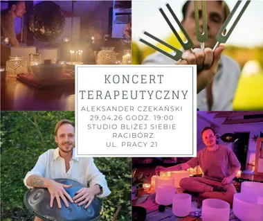 Grafika promocyjna wydarzenia Koncert terapeutyczny RadOsny w Raciborzu – wieczór z dźwiękiem, który pomaga się wyciszyć