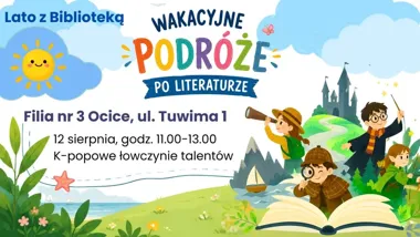 Grafika promocyjna wydarzenia Lato z Biblioteką: K-popowe łowczynie talentów – taniec i sztuka