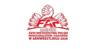 Grafika promocyjna wydarzenia XXVI Mistrzostwa Polski w Armwrestlingu & Mistrzostwa Polski Amatorów – Racibórz 2026
