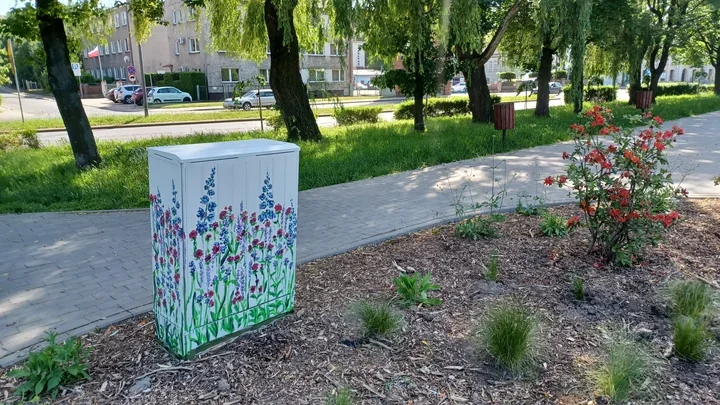 Skrzynka na bulwarach zniknęła w zieleni. Racibórz testuje nowy sposób na miejski detal