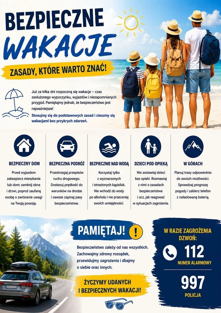 Wakacyjne błędy, które mogą skończyć się tragedią nad wodą i na drodze