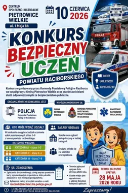 W Raciborzu rusza konkurs dla uczniów. Stawką są zasady, które ratują życie