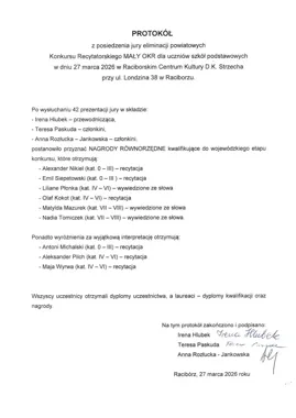 Mały OKR w Strzesze - sześciu młodych recytatorów jedzie do Katowic